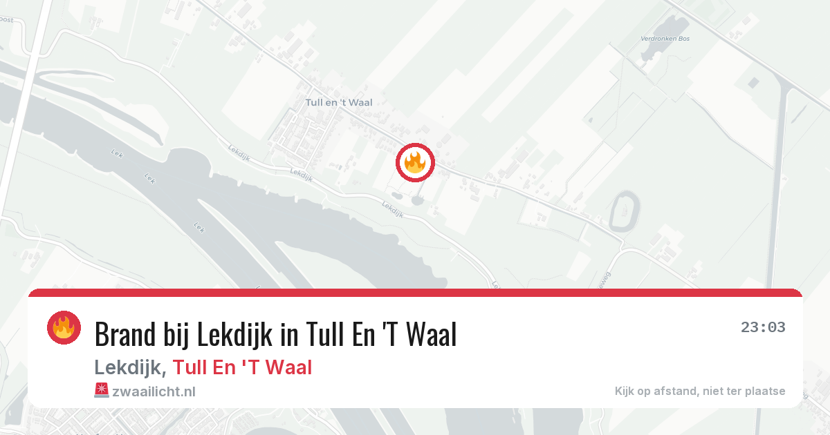 Brand bij Lekdijk in Tull En 'T Waal — 22 mei 2026