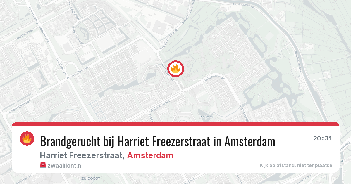 Brandgerucht bij Harriet Freezerstraat in Amsterdam — 4 mrt 2026