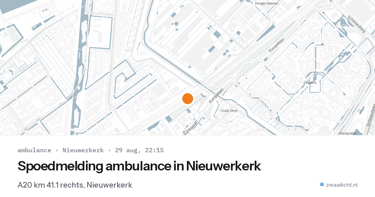 Spoedmelding ambulance in Nieuwerkerk — 29 aug 2026
