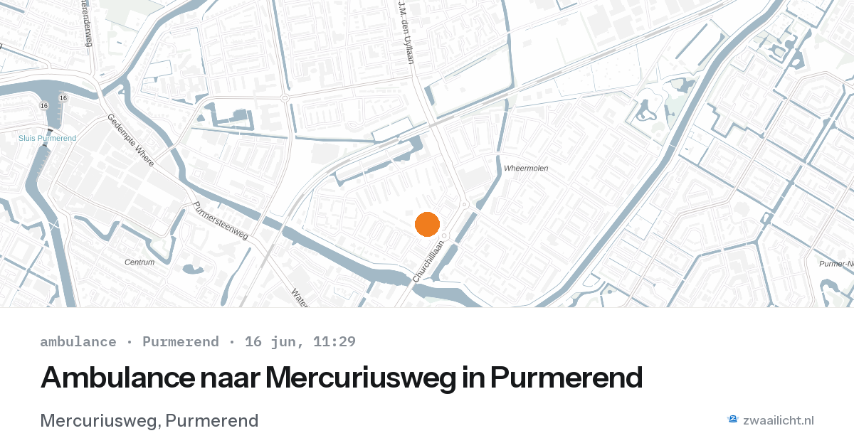 Ambulance naar Mercuriusweg in Purmerend — 16 jun 2026