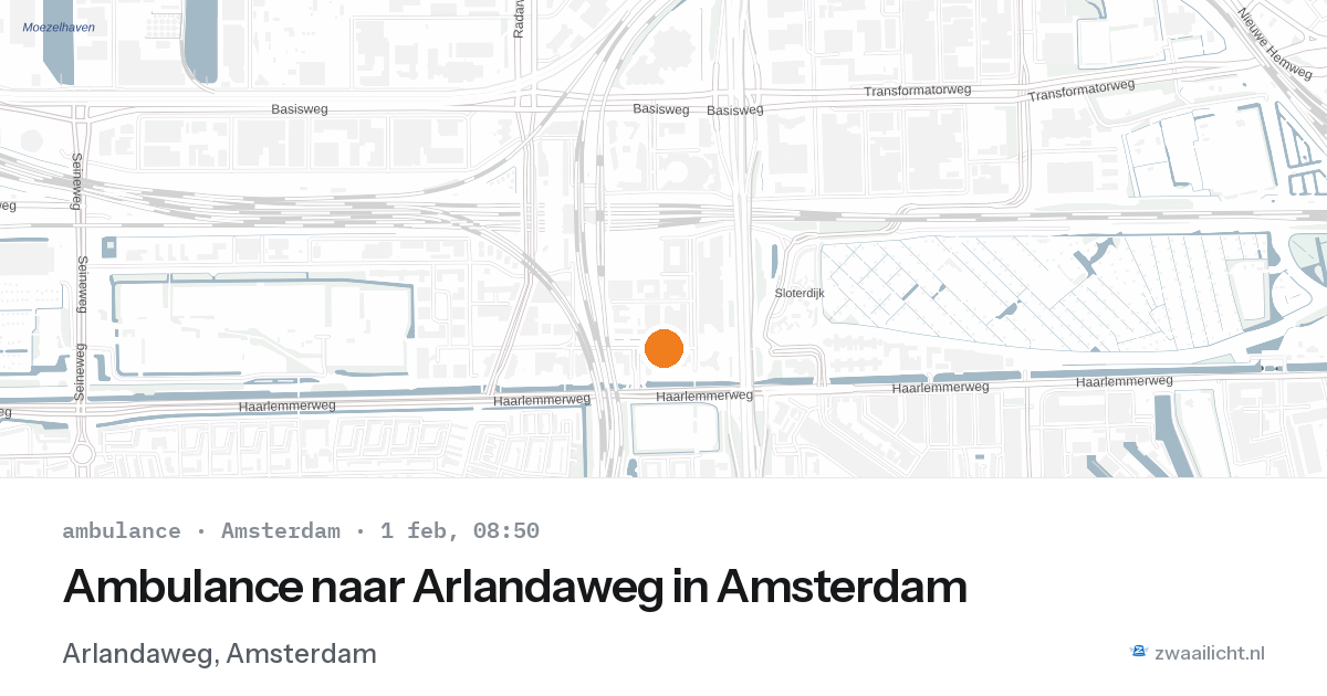 Ambulance naar Arlandaweg in Amsterdam — 1 feb 2026
