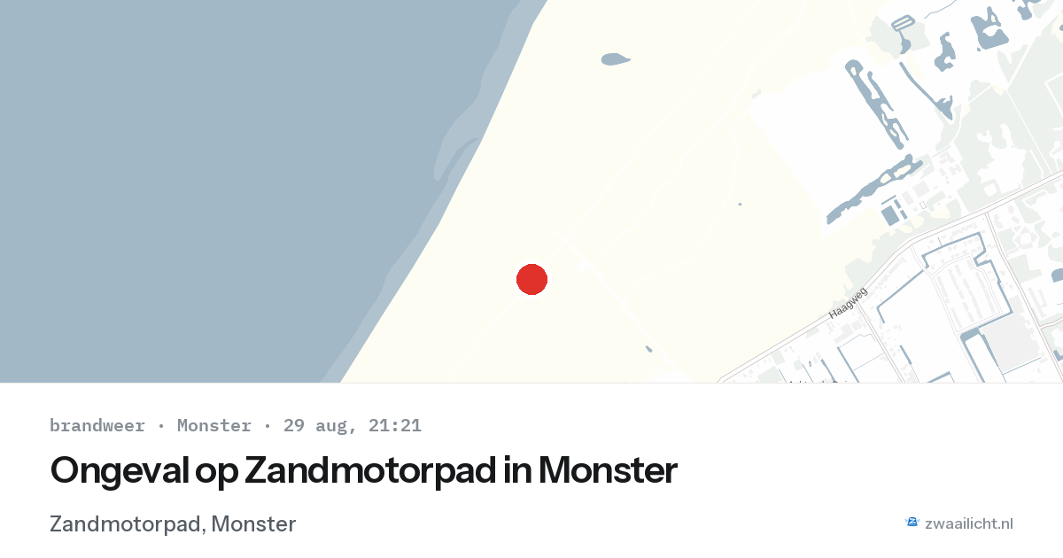 Ongeval op Zandmotorpad in Monster — 29 aug 2026