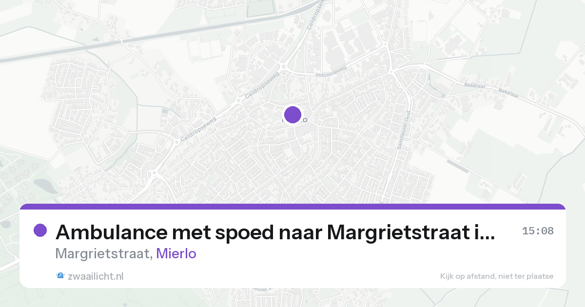 Ambulance met spoed naar Margrietstraat in Mierlo — 18 aug 2026