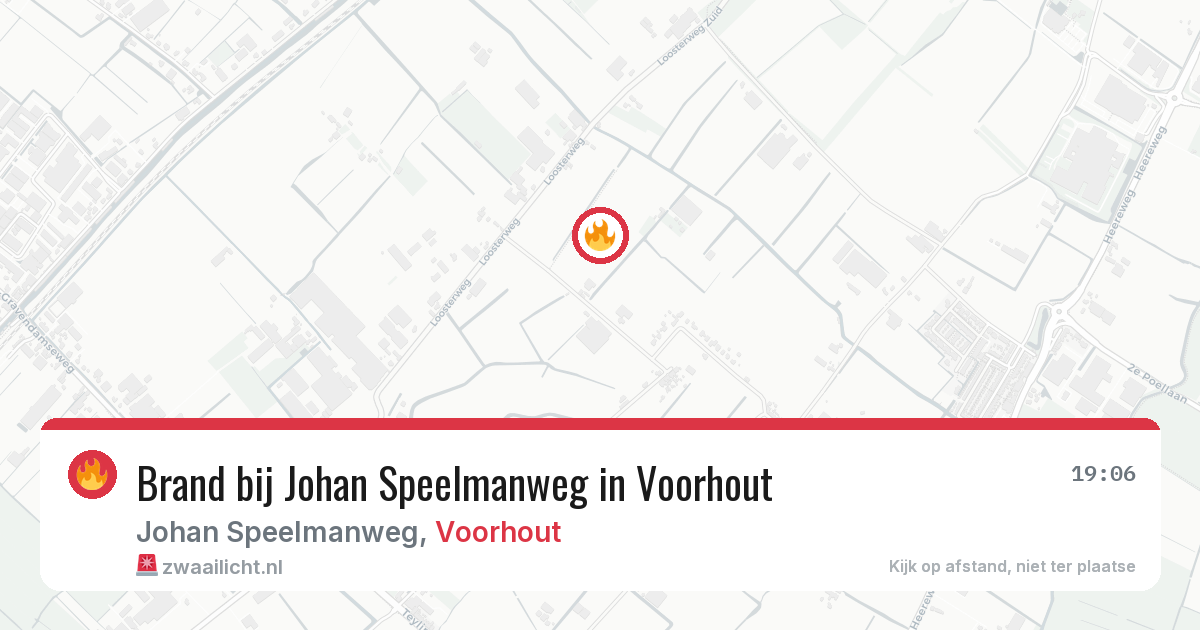 Brand bij Johan Speelmanweg in Voorhout — 26 mrt 2026