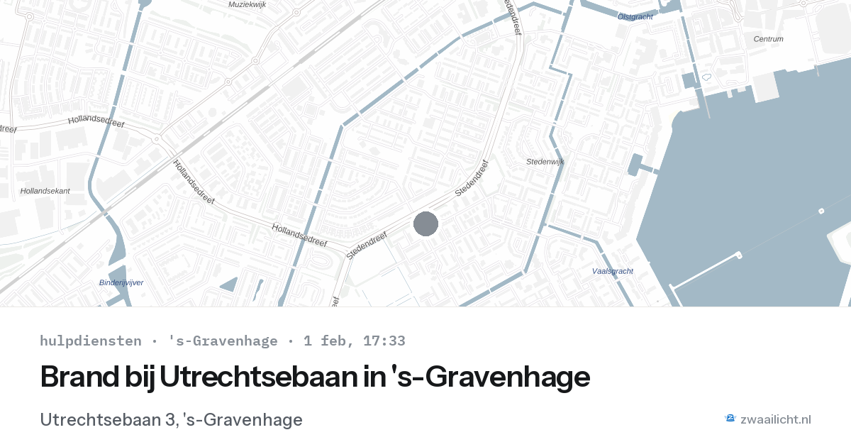 Brand bij Utrechtsebaan in 's-Gravenhage — 1 feb 2026