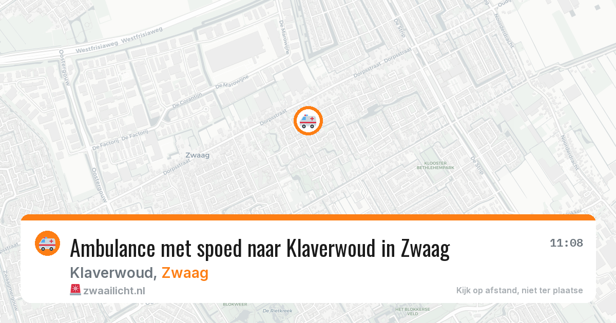 Ambulance met spoed naar Klaverwoud in Zwaag — 20 mrt 2026