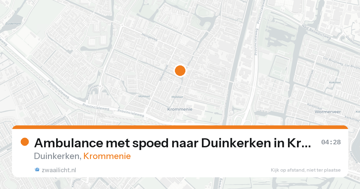 Ambulance met spoed naar Duinkerken in Krommenie — 31 mei 2026