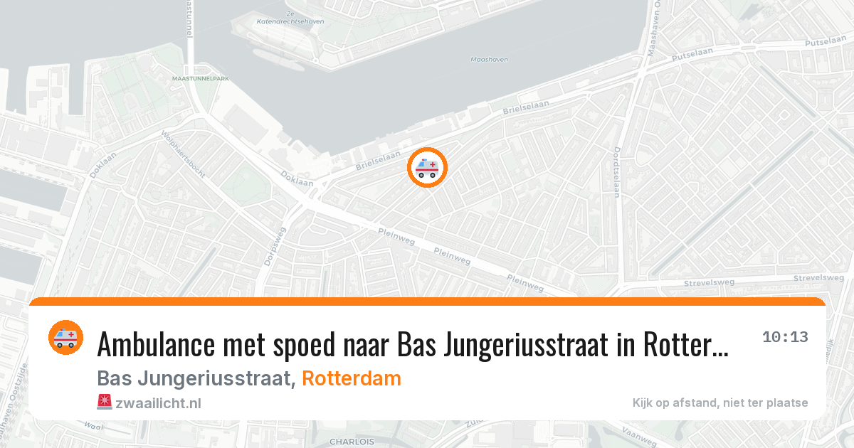 Ambulance met spoed naar Bas Jungeriusstraat in Rotterdam — 14 aug 2026