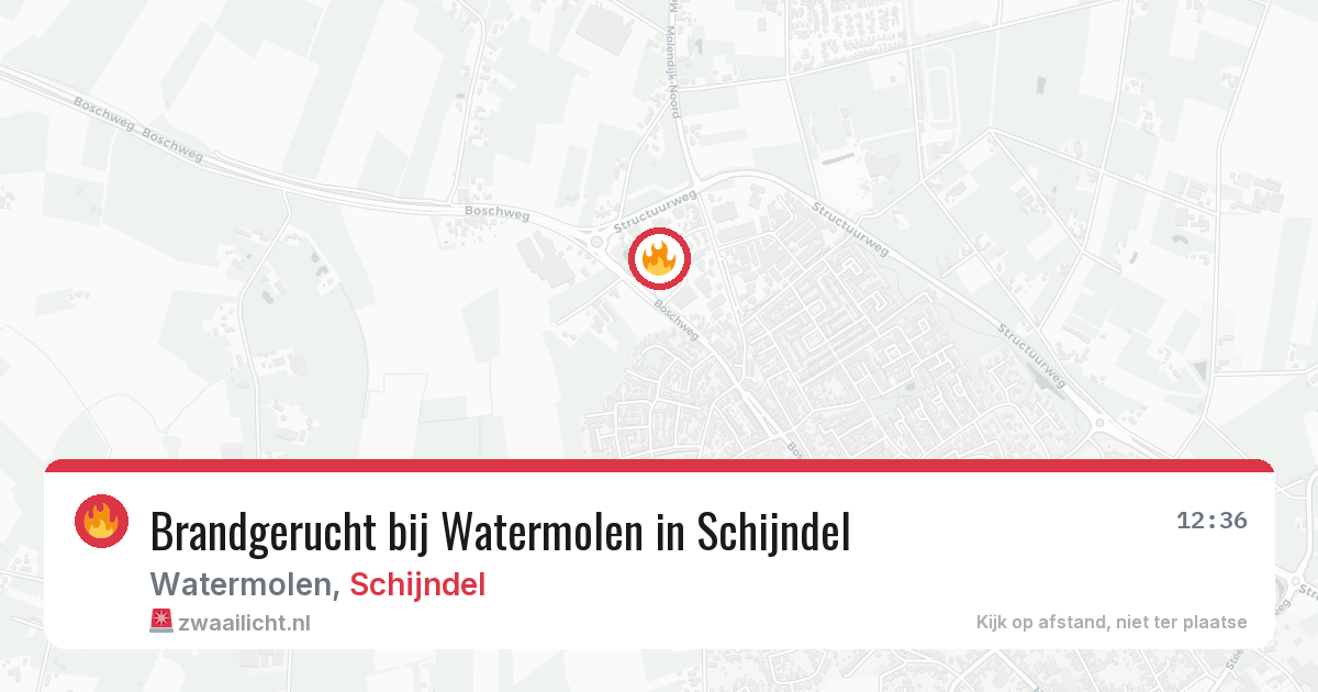 Brandgerucht bij Watermolen in Schijndel — 16 jun 2026