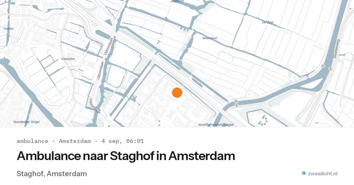 Ambulance naar Staghof in Amsterdam — 4 sep 2026