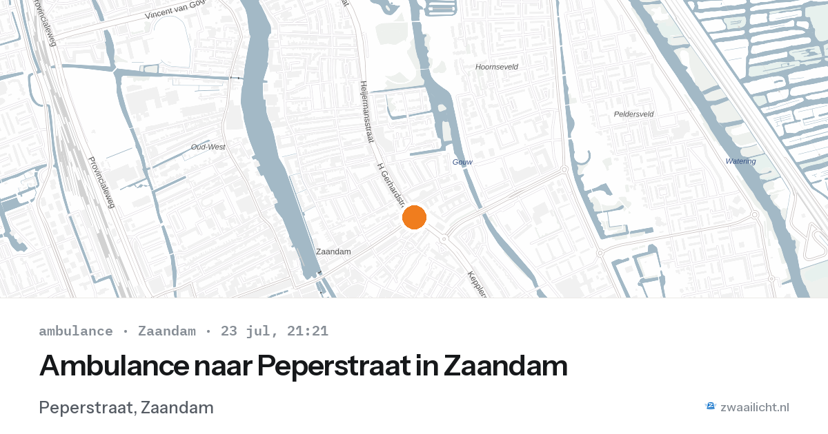 Ambulance naar Peperstraat in Zaandam — 23 jul 2026