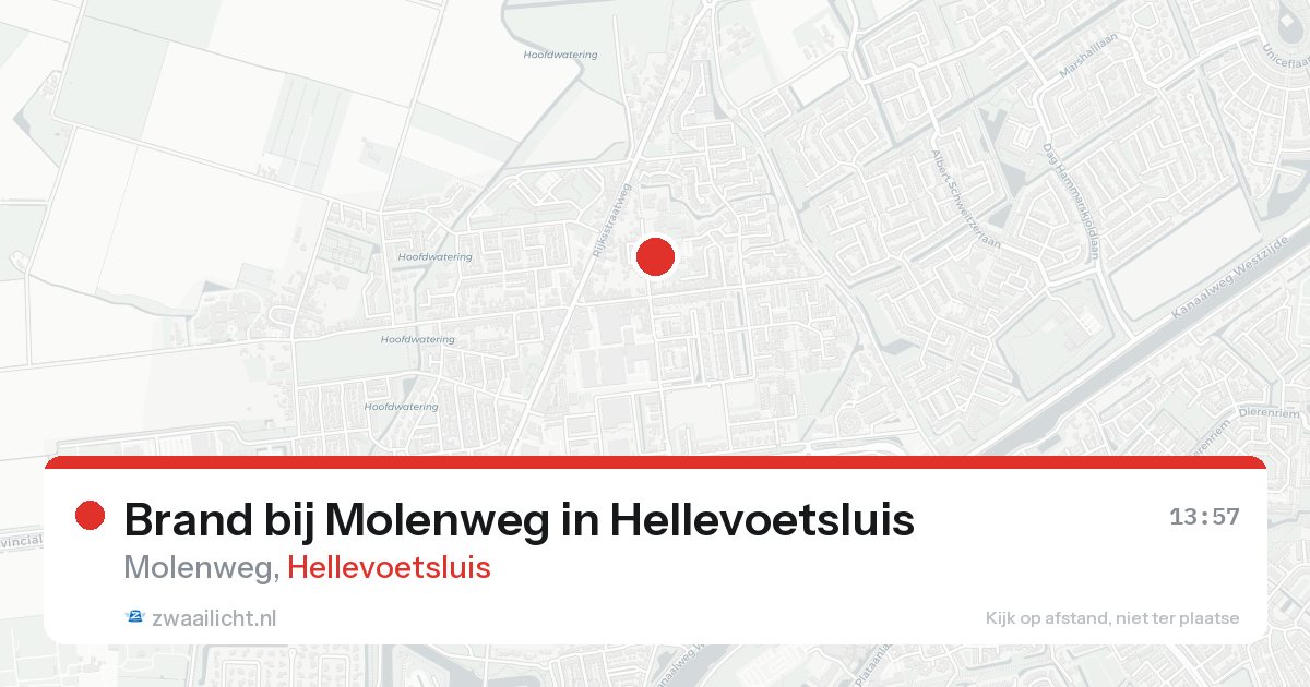 Brand bij Molenweg in Hellevoetsluis — 22 aug 2026