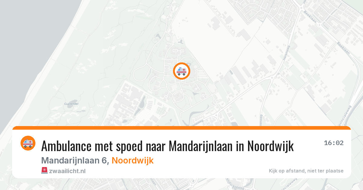 Ambulance met spoed naar Mandarijnlaan in Noordwijk — 3 aug 2026