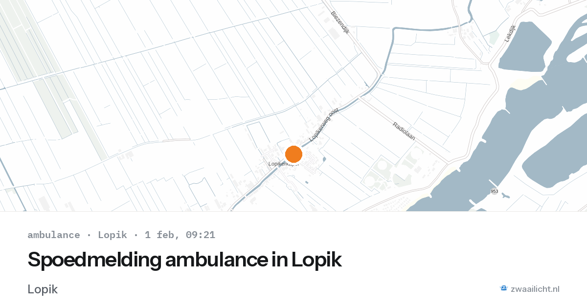 Spoedmelding ambulance in Lopik — 1 feb 2026