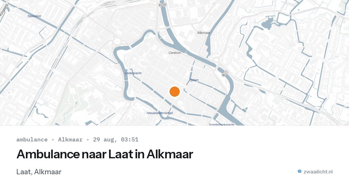 Ambulance naar Laat in Alkmaar — 29 aug 2026