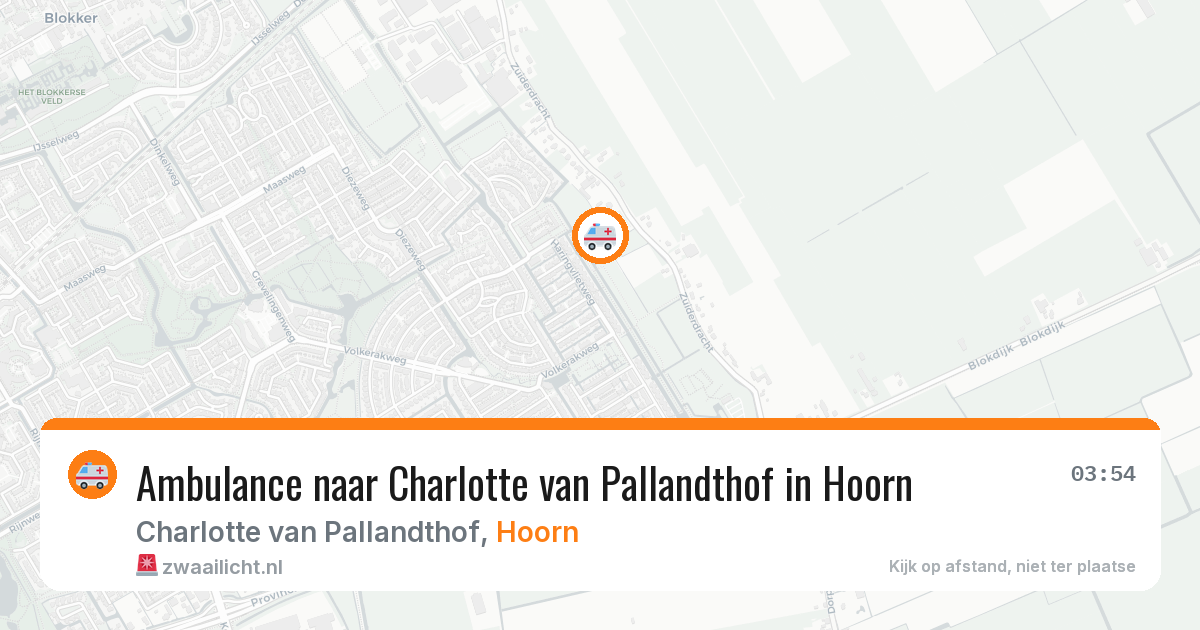 Ambulance naar Charlotte van Pallandthof in Hoorn — 18 mei 2026