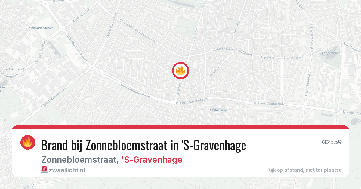 Brand bij Zonnebloemstraat in 'S-Gravenhage — 17 mrt 2026