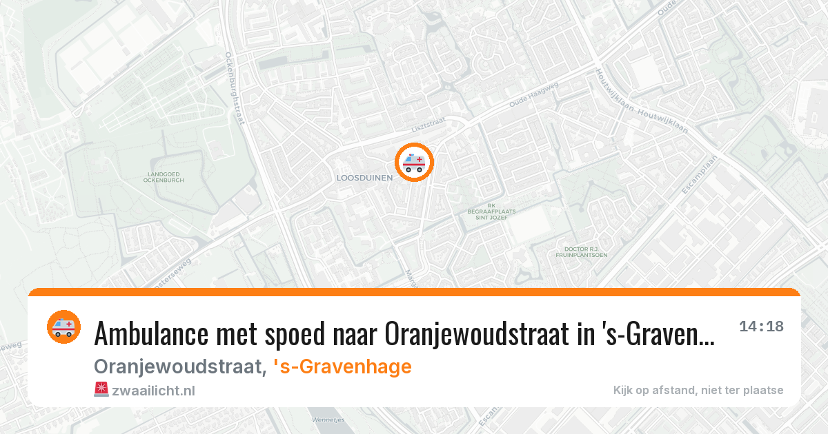Ambulance met spoed naar Oranjewoudstraat in 's-Gravenhage — 15 apr 2026