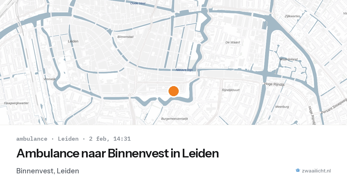 Ambulance naar Binnenvest in Leiden — 2 feb 2026