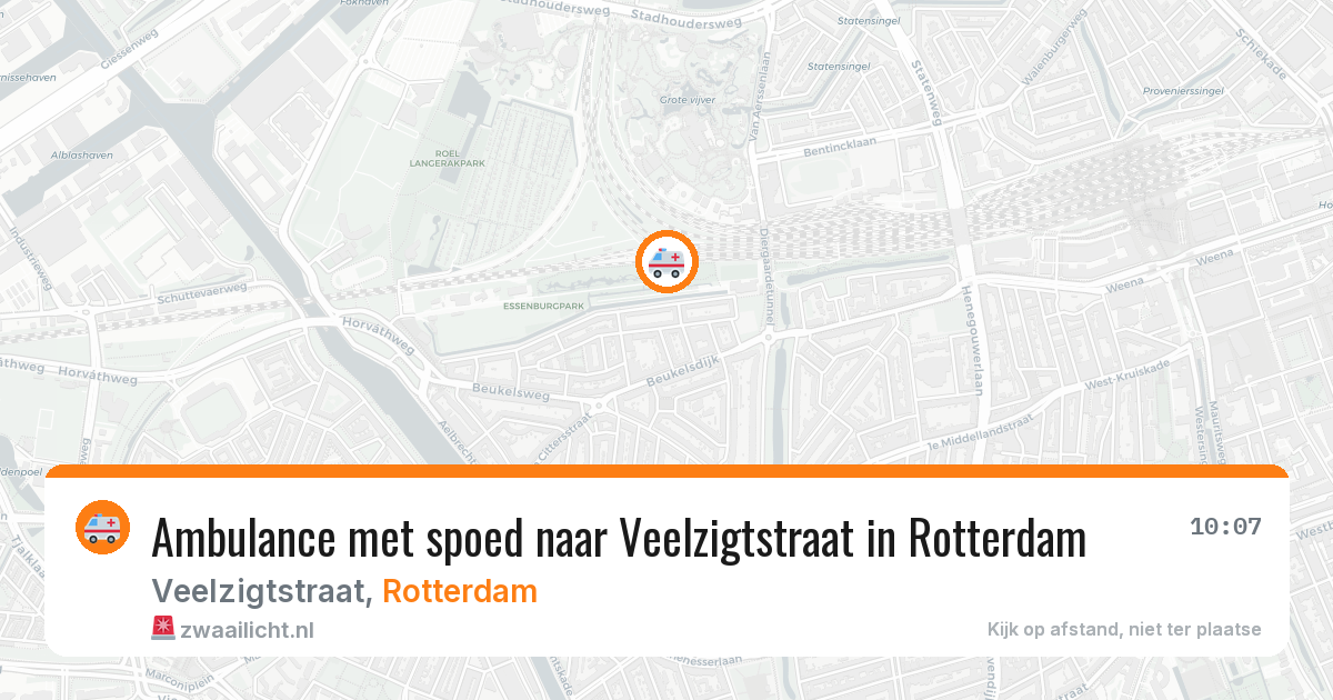 Ambulance met spoed naar Veelzigtstraat in Rotterdam — 7 jul 2026