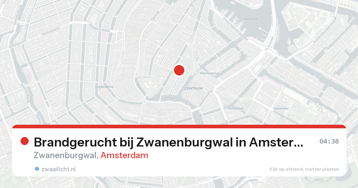 Brandgerucht bij Zwanenburgwal in Amsterdam — 7 jun 2026