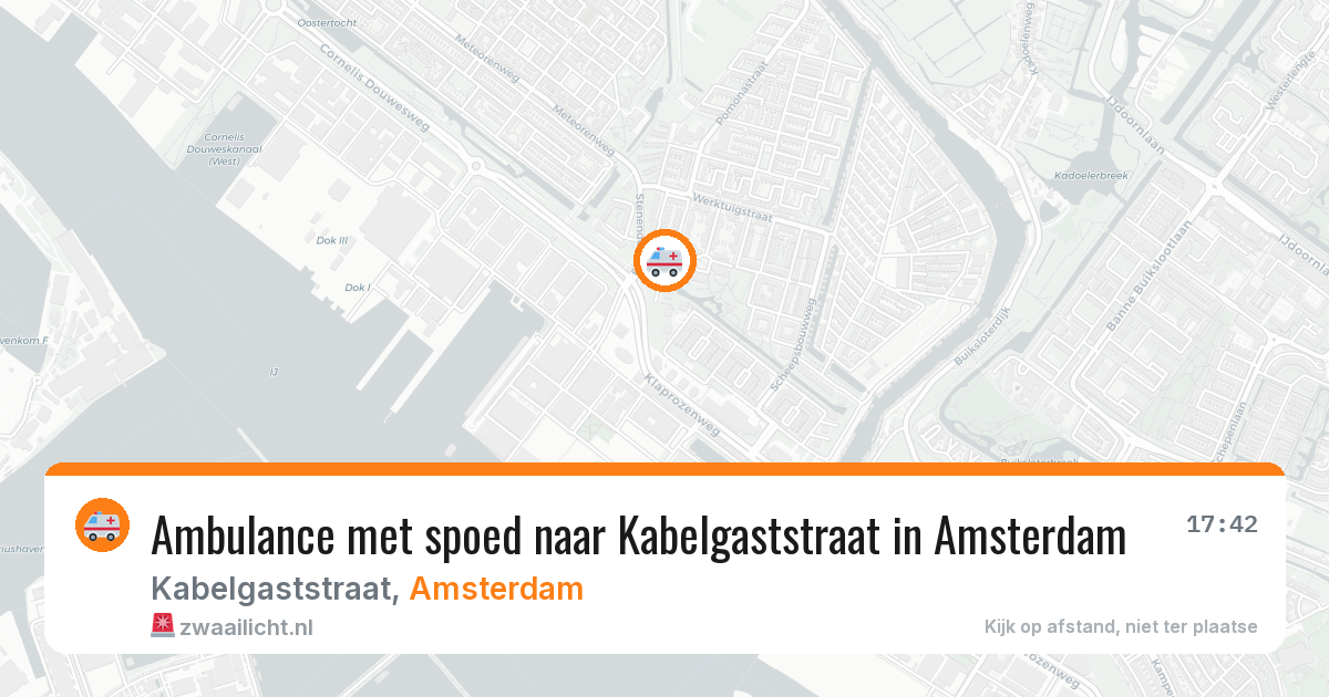 Ambulance met spoed naar Kabelgaststraat in Amsterdam — 4 aug 2026