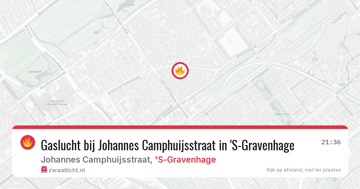 Gaslucht bij Johannes Camphuijsstraat in 'S-Gravenhage — 21 jun 2026