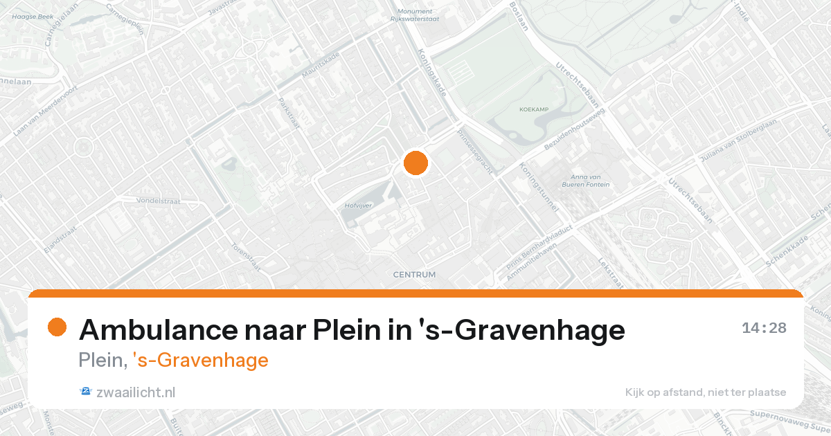 Ambulance naar Plein in 's-Gravenhage — 20 aug 2026
