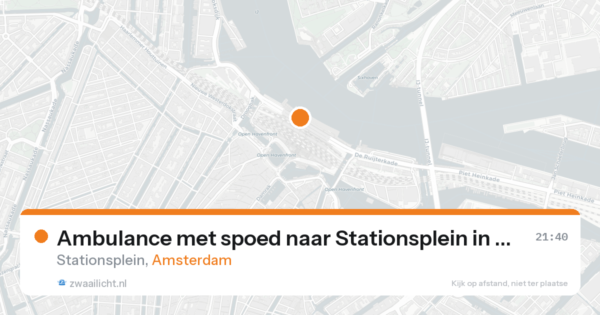 Ambulance met spoed naar Stationsplein in Amsterdam — 18 aug 2026