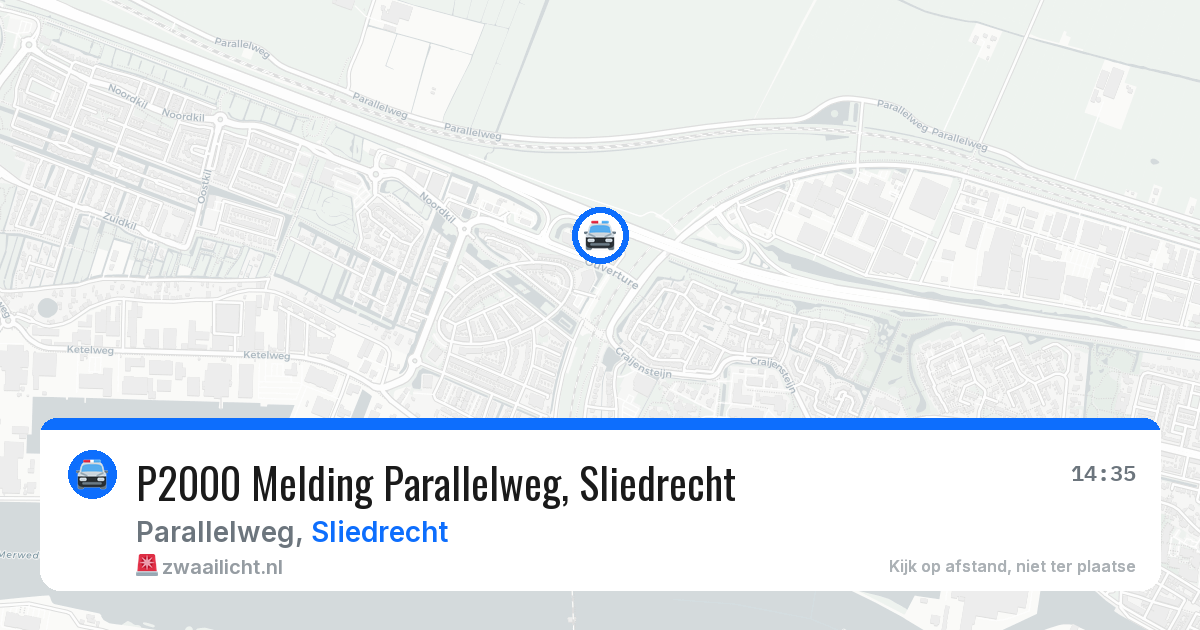 P2000 Melding Parallelweg, Sliedrecht — 19 jun 2026