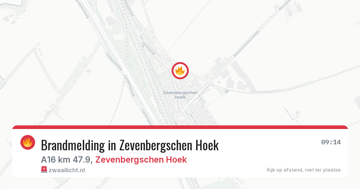 Brandmelding in Zevenbergschen Hoek — 6 jul 2026