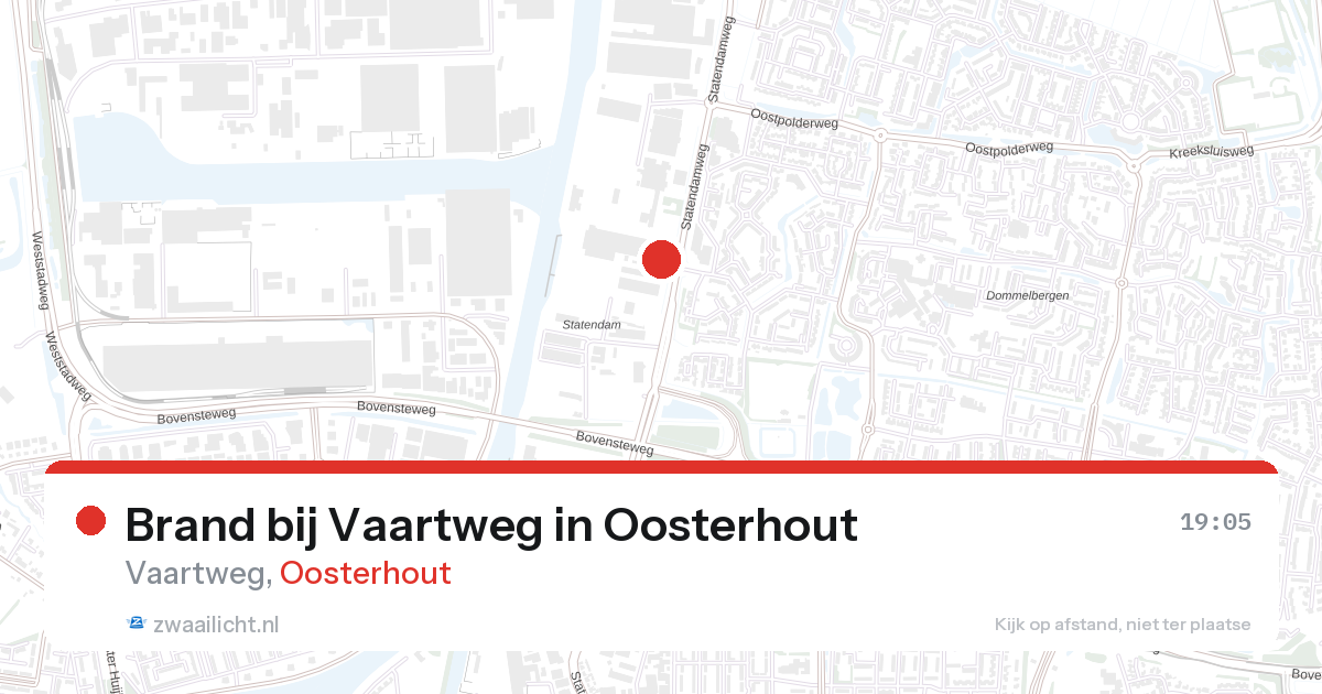Brand bij Vaartweg in Oosterhout — 7 mei 2026