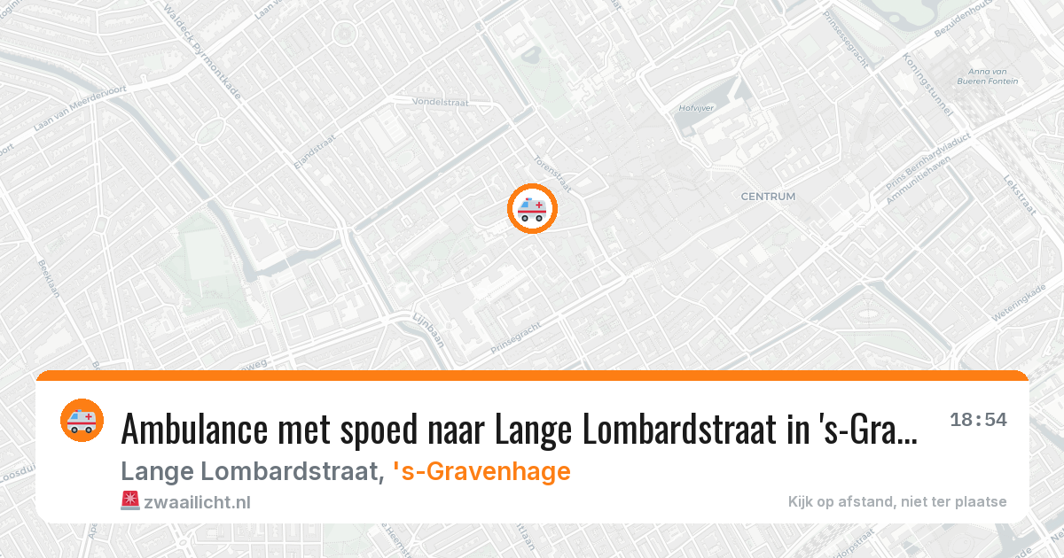 Ambulance met spoed naar Lange Lombardstraat in 's-Gravenhage — 1 jun 2026