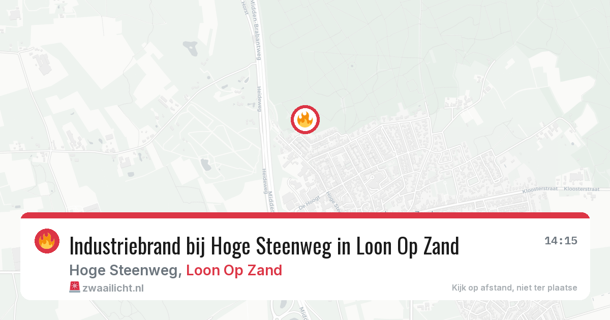 Industriebrand bij Hoge Steenweg in Loon Op Zand — 5 mei 2026