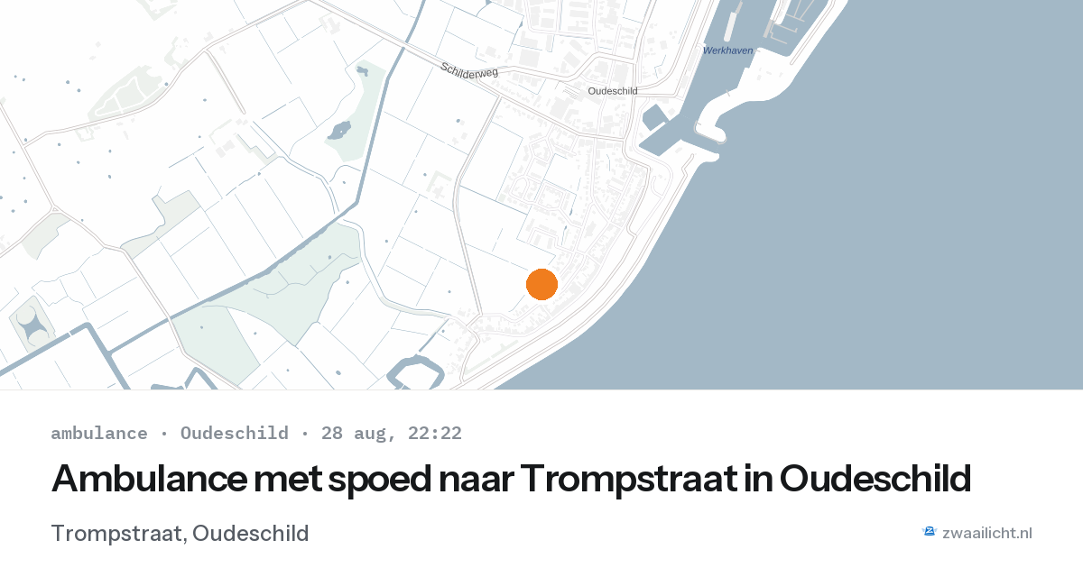 Ambulance met spoed naar Trompstraat in Oudeschild — 28 aug 2026