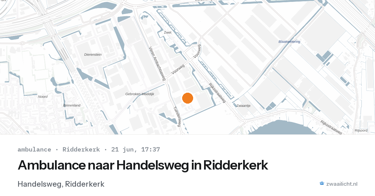 Ambulance naar Handelsweg in Ridderkerk — 21 jun 2026