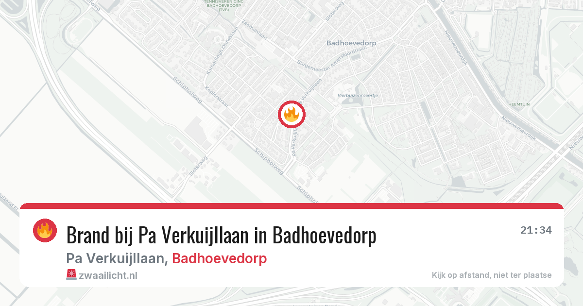 Brand bij Pa Verkuijllaan in Badhoevedorp — 20 jan 2026