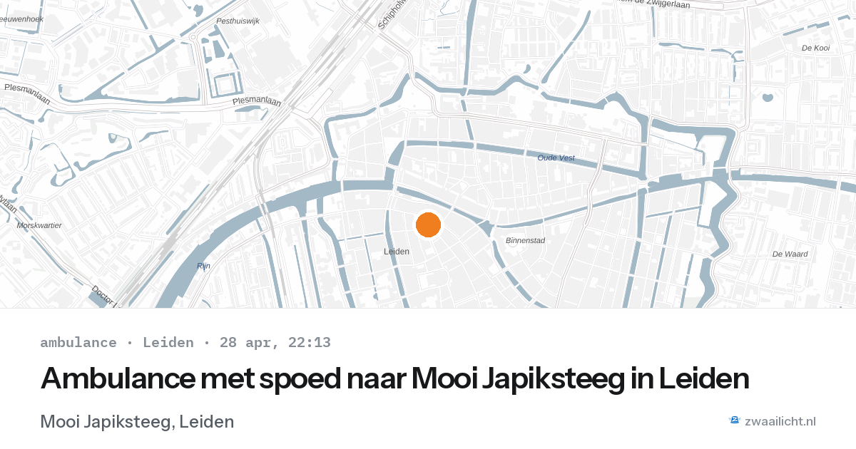 Ambulance met spoed naar Mooi Japiksteeg in Leiden — 28 apr 2026