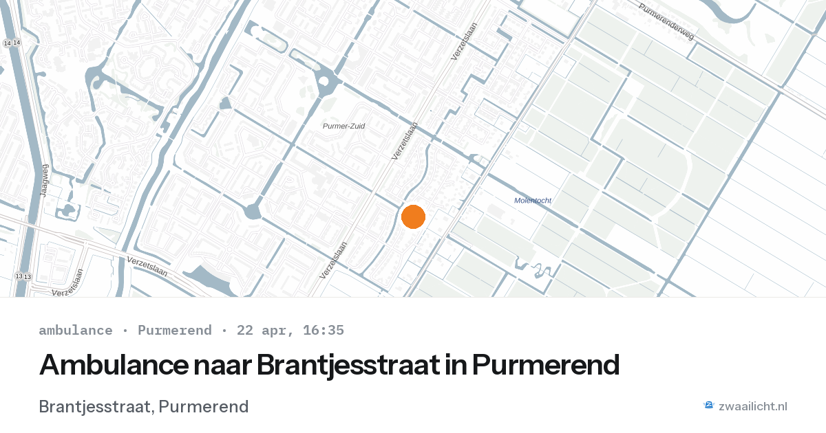 Ambulance naar Brantjesstraat in Purmerend — 22 apr 2026