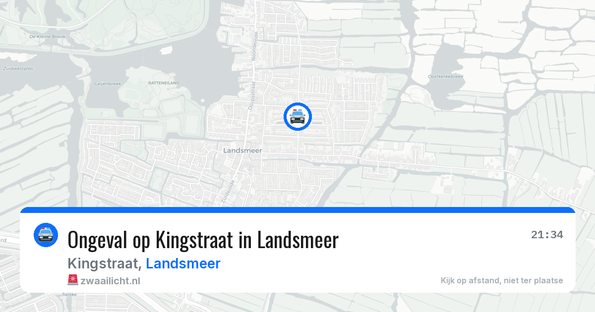 Ongeval op Kingstraat in Landsmeer — 1 aug 2026