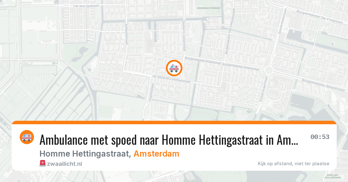 Ambulance met spoed naar Homme Hettingastraat in Amsterdam — 28 jul 2026