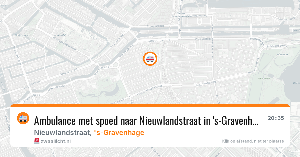 Ambulance met spoed naar Nieuwlandstraat in 's-Gravenhage — 15 mrt 2026
