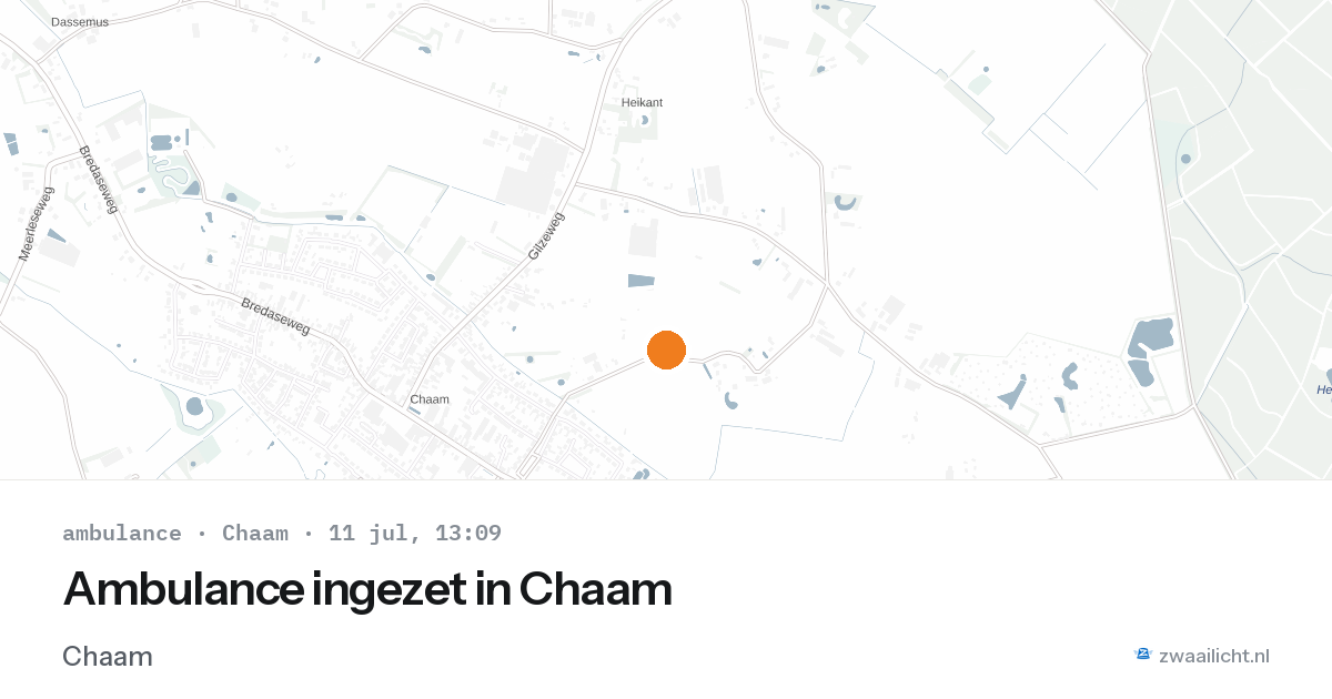 Ambulance ingezet in Chaam — 11 jul 2026