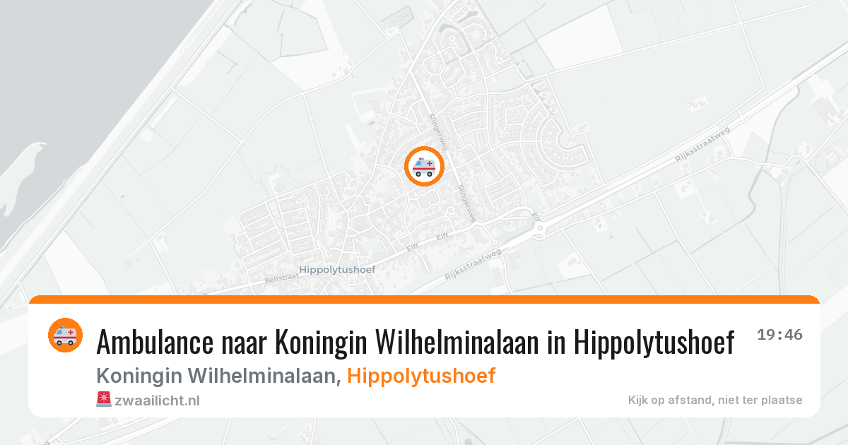 Ambulance naar Koningin Wilhelminalaan in Hippolytushoef — 4 aug 2026
