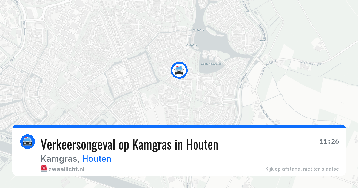 Verkeersongeval op Kamgras in Houten — 11 aug 2026