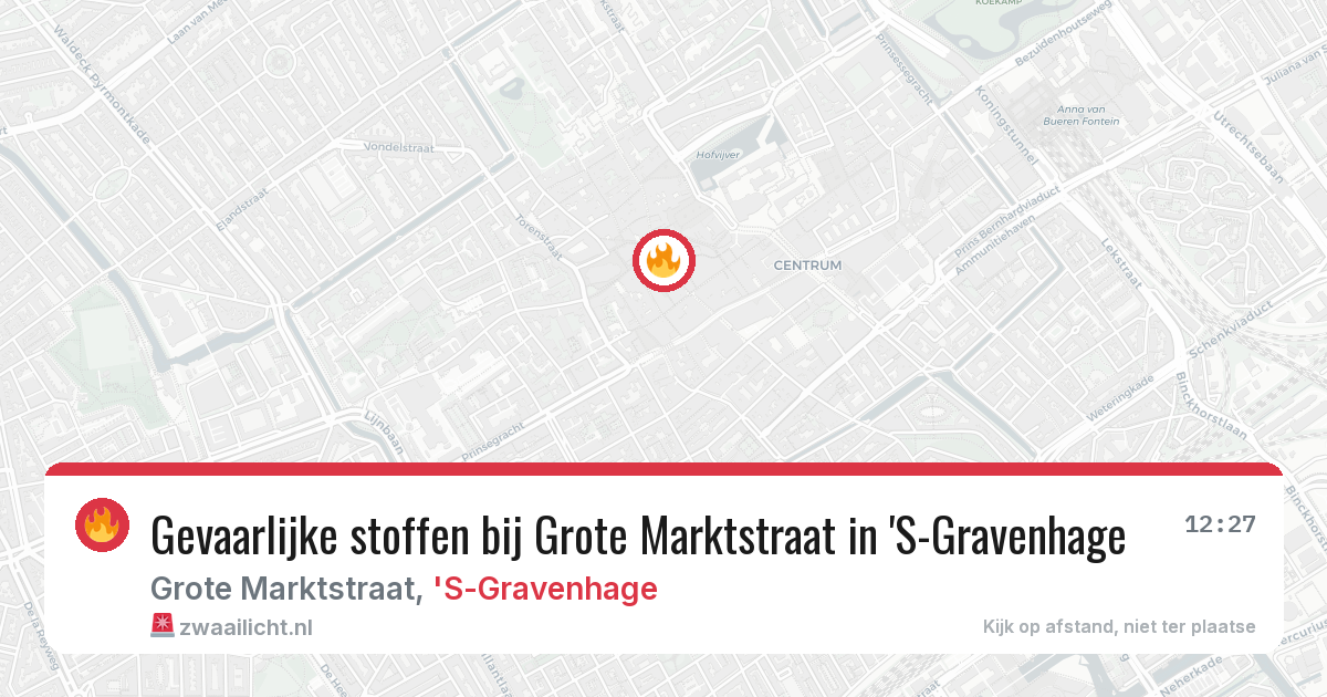 Gevaarlijke stoffen bij Grote Marktstraat in 'S-Gravenhage — 23 mei 2026