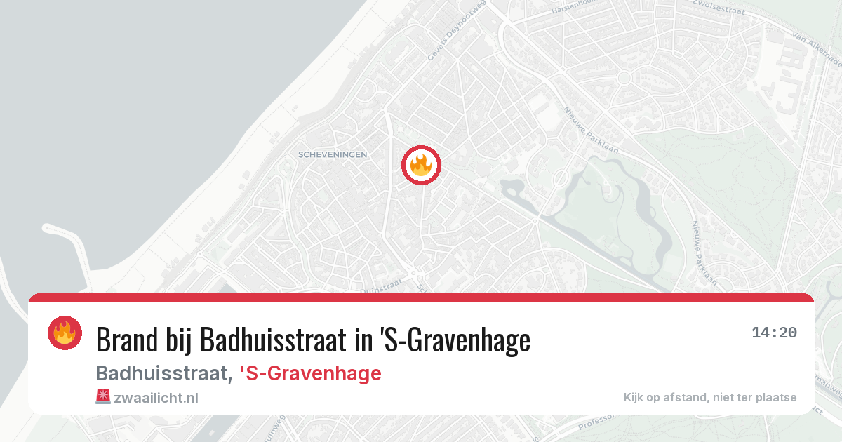 Brand bij Badhuisstraat in 'S-Gravenhage — 10 aug 2026