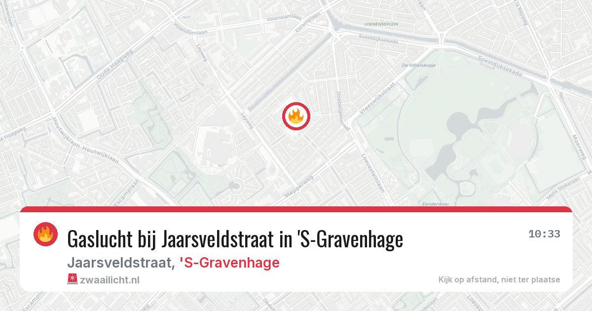 Gaslucht bij Jaarsveldstraat in 'S-Gravenhage — 10 aug 2026