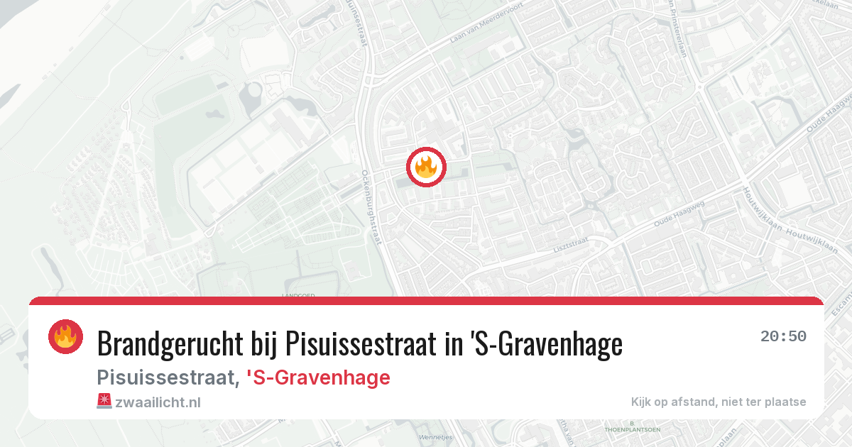 Brandgerucht bij Pisuissestraat in 'S-Gravenhage — 12 aug 2026