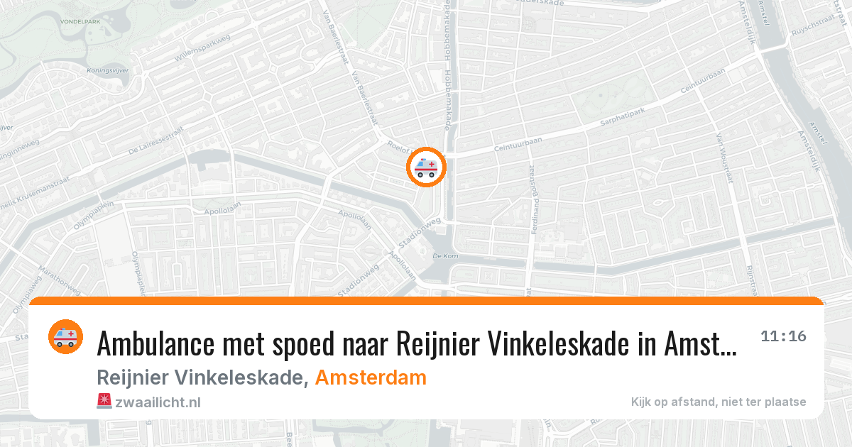 Ambulance met spoed naar Reijnier Vinkeleskade in Amsterdam — 22 mei 2026
